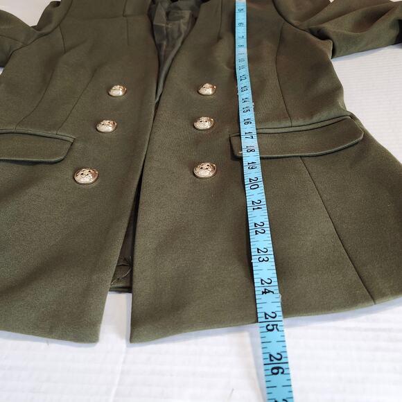 Tahari ASL Women's Ponte Faux Double Breasted Blazer Olive Green NWT Size 4 - Picture 12 of 16